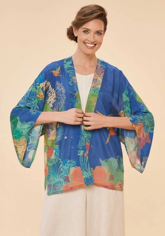 Powder Hummingbird Kimono Jacket, Denim Women's smart jackets