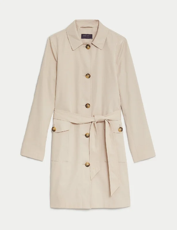 Stormwear™ Belted Single Breasted Trench Coat Women's cotton jackets