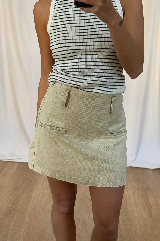 Samaya Skort Beige Denim - FINAL SALE