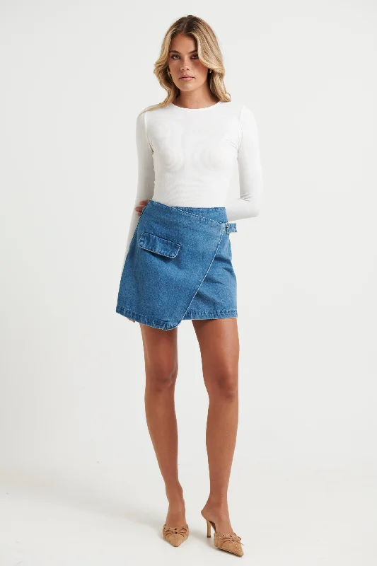 Lulu Skirt Blue Denim - FINAL SALE