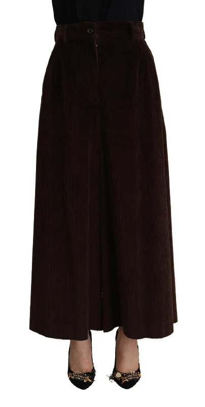 Chic Bordeaux High-waisted Corduroy Pants