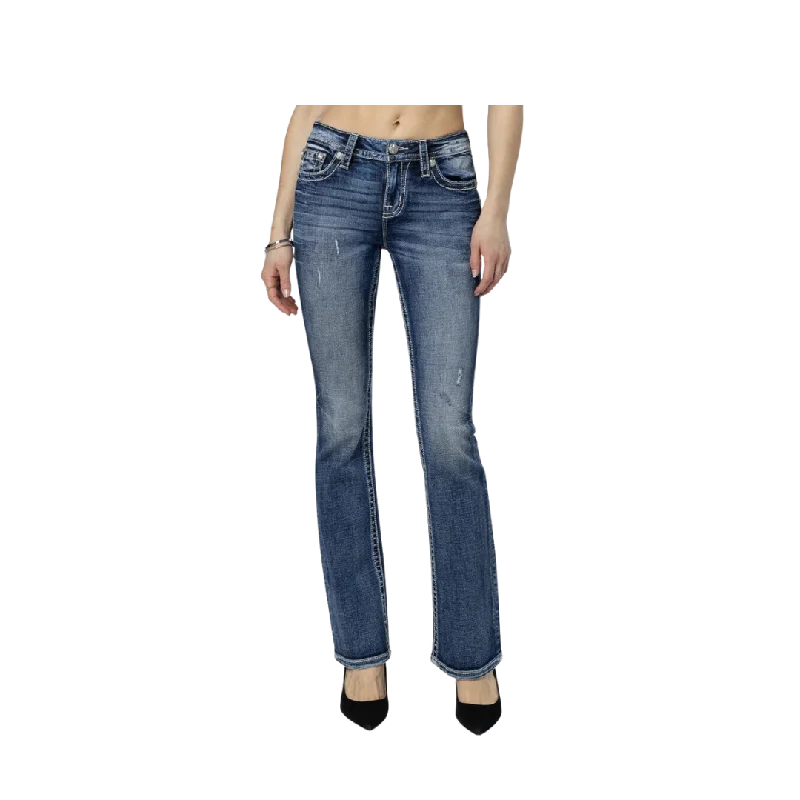 Miss Me Women's Hues Bootcut Pink And Blue Jeans