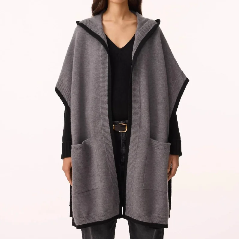 Belina Cashmere Cape In Flannel Grey Women's summer jackets