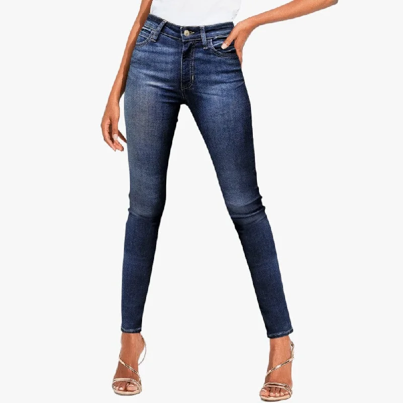 Guess Womens Lancy Mid Rise Skinny Jean 1981 Mid Wash