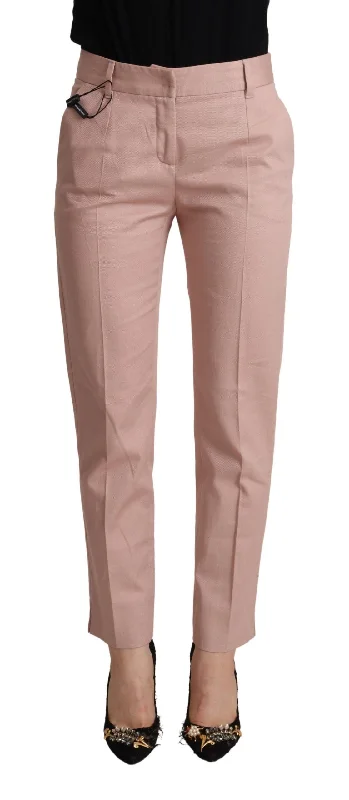 Elegant Pink Tapered Pants For Sophisticated Style