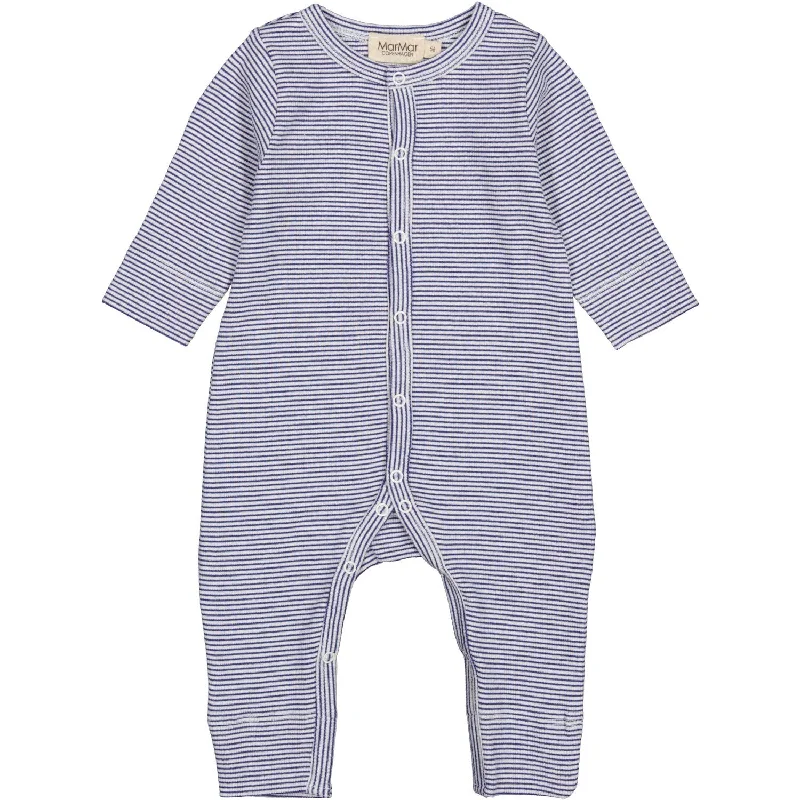 MarMar Modal Fine Rib Blue Stripe Rukana Romper