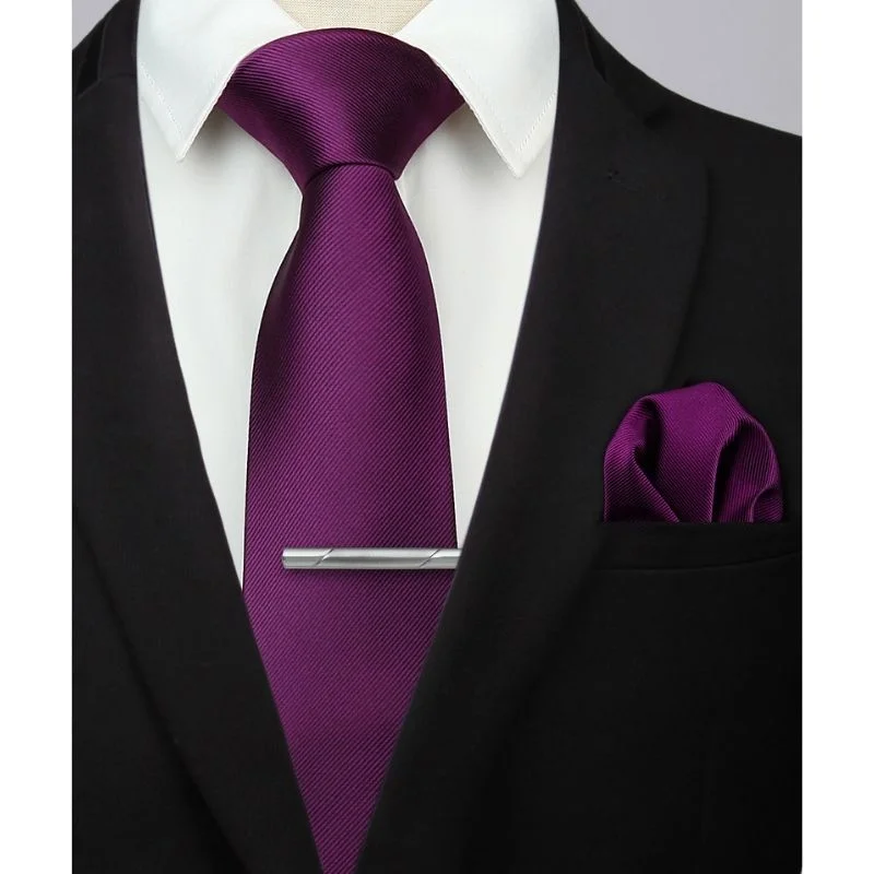 Solid Tie Handkerchief Clip - PURPLE