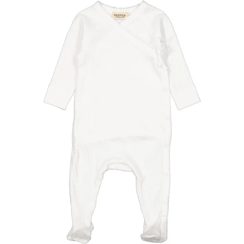 MarMar New Born Modal Pointelle Gentle White Rubetta Romper