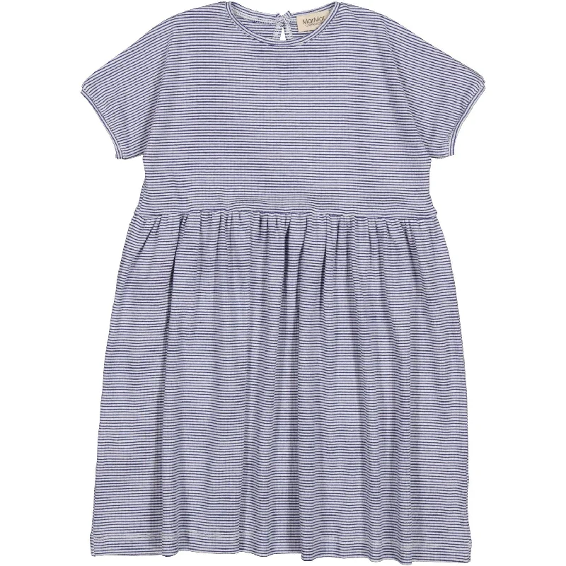 MarMar Modal Fine Rib Blue Stripe Dioa Dress