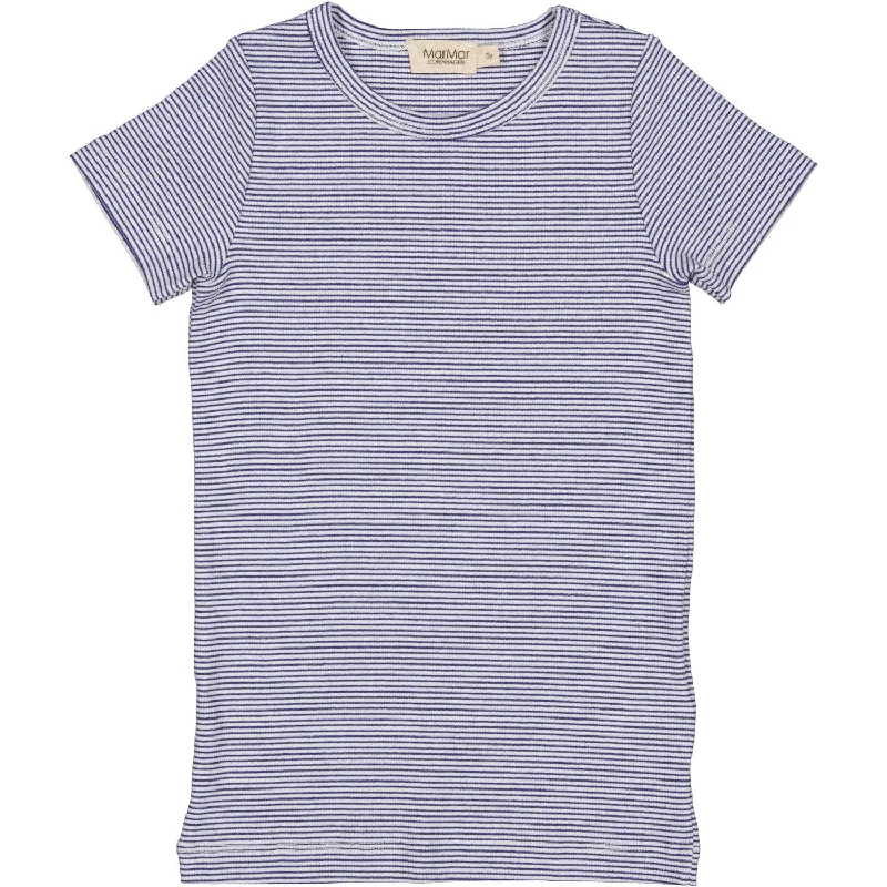 MarMar Modal Fine Rib Blue Stripe Tago T-Shirt