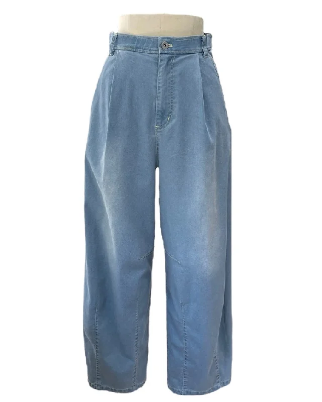 ayane予約<br>ストレッチダンガリーバレルレッグパンツ