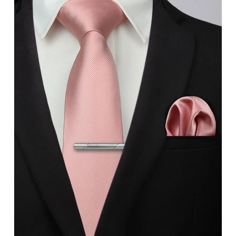 Solid Tie Handkerchief Clip - 01 PINK