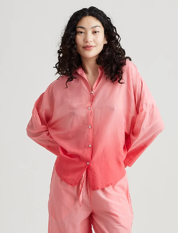 Ombre Oversized PJ Shirt Button-up pajama sets