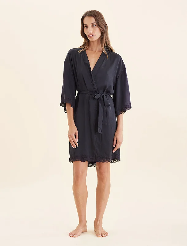 Camille Silk Lace Robe Winter pajama sets