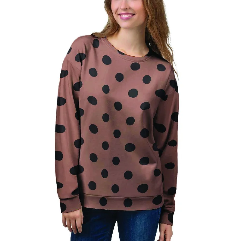 Brown And Black Polka Dot Women's Sweatshirt Premium sweaters