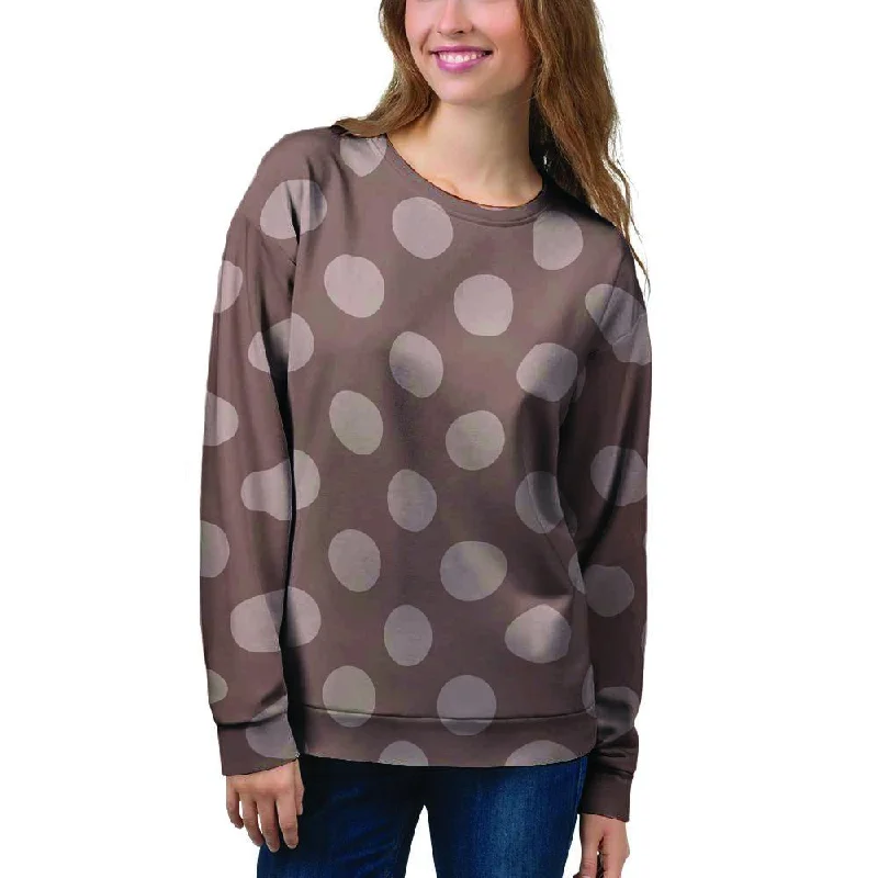 Brown And Tan Polka Dot Women's Sweatshirt College sweaters