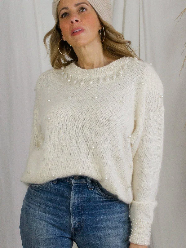 Vintage Pearl Teardrop Sweater Thanksgiving sweaters