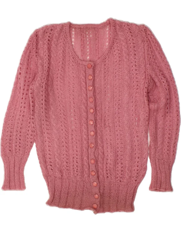 VINTAGE Womens Cardigan Sweater UK 12 Medium Pink Best sweaters for cozy nights