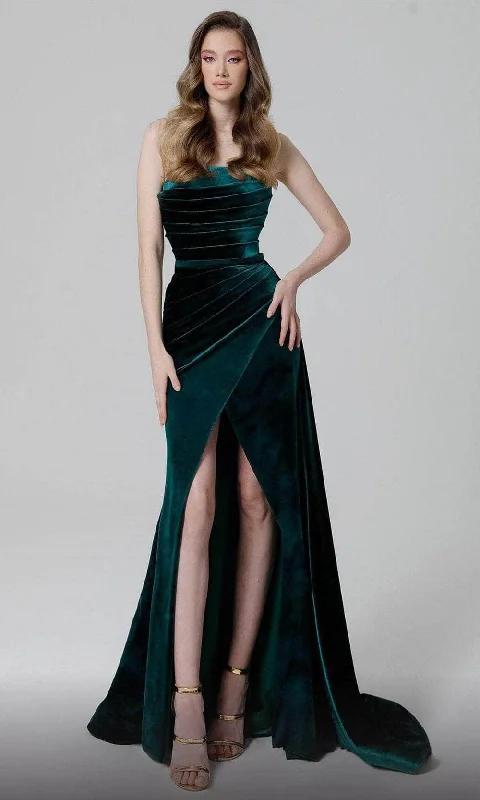 MNM Couture N0449 - Draped Velvet Evening Dress Holiday party dresses