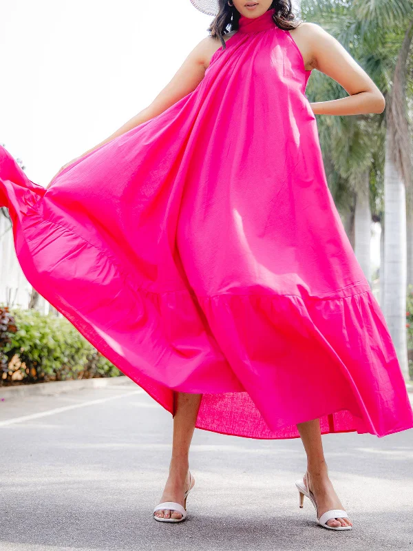 Back-Tie Maxi Dress Pink Trendy maxi dresses under $50