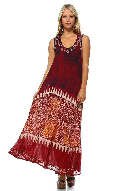 Bohemian Embroidery Maxi Dress Chiffon maxi dresses