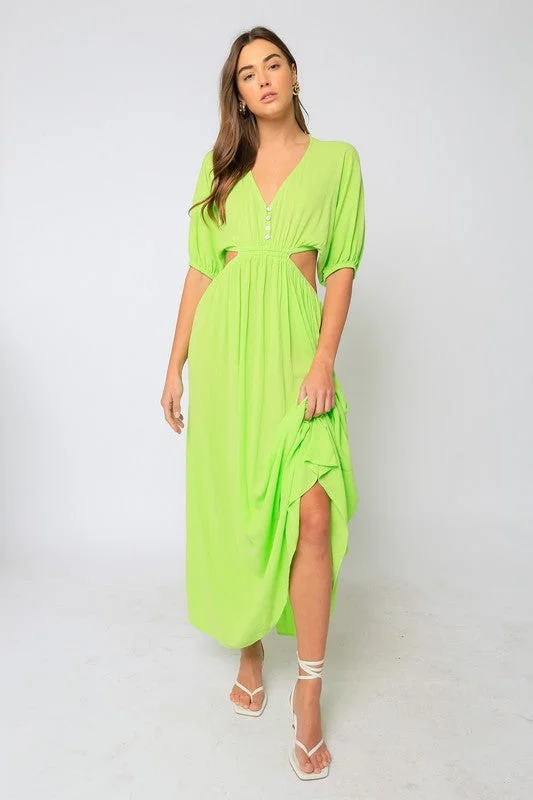 Center Of Attention Neon Green Maxi Dress Best maxi dresses for hourglass body shape