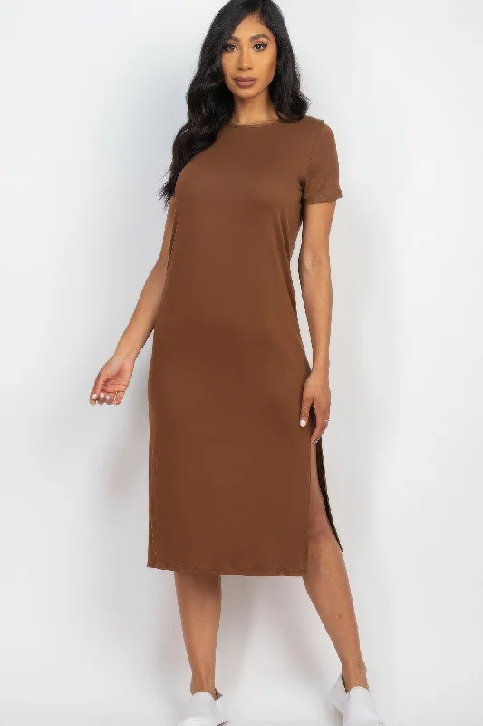 Side slit comfy midi dress Best value midi dresses