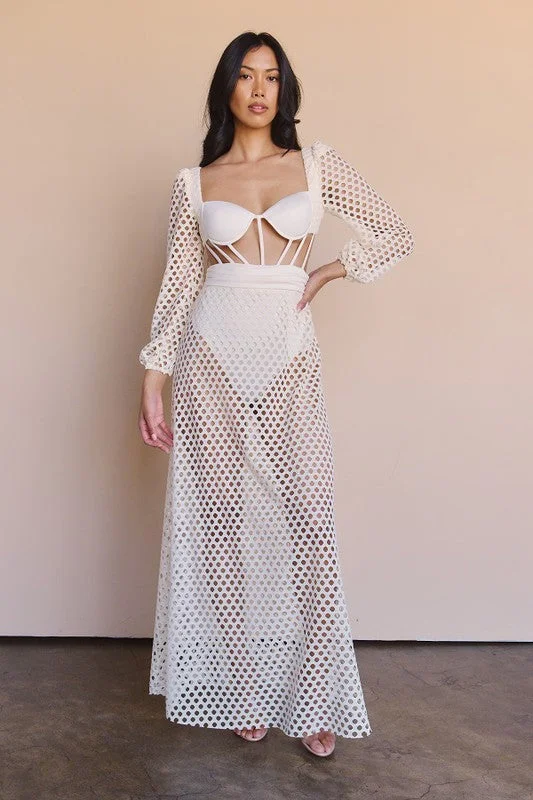 Margarita Moment Cream Crochet Maxi Dress Luxury maxi dresses