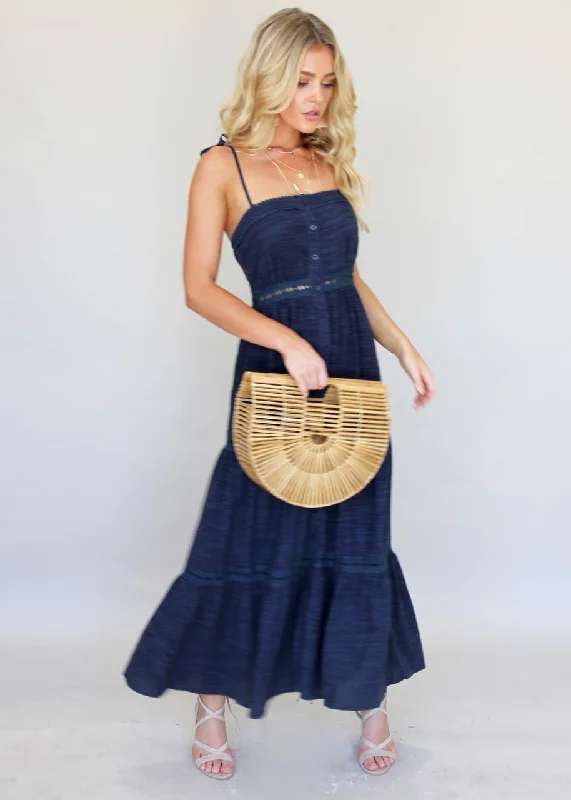 New History Maxi Dress - Navy Fashion-forward maxi dresses