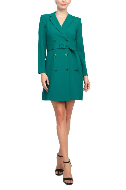 Taylor notched lapel collar long sleeve double breasted belted blazer dress Versatile maxi dresses for all occasions