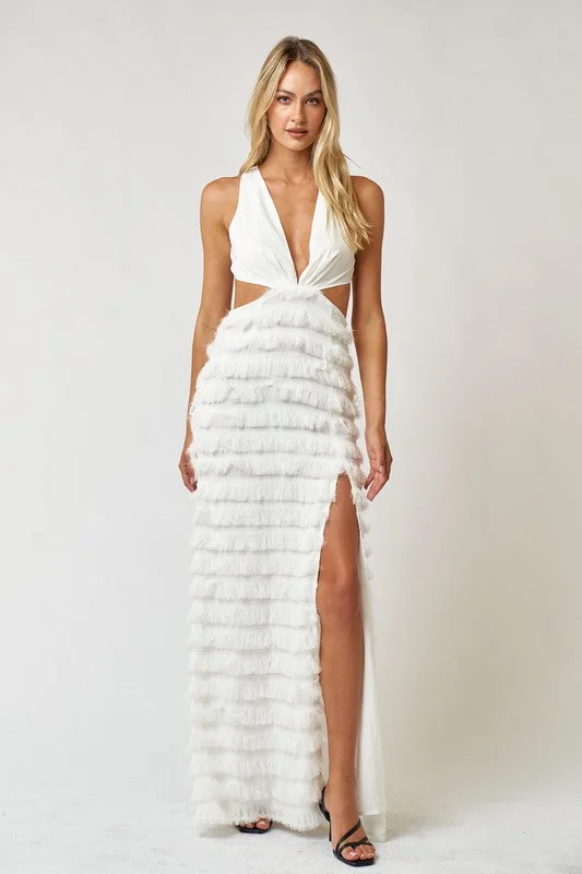 When In Tulum White Tiered Maxi Dress Best maxi dresses for curvy figures