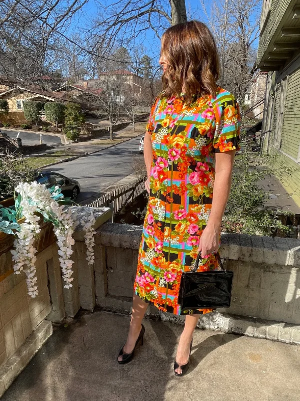 60s Bold Pattern Dress Birthday floral dresses