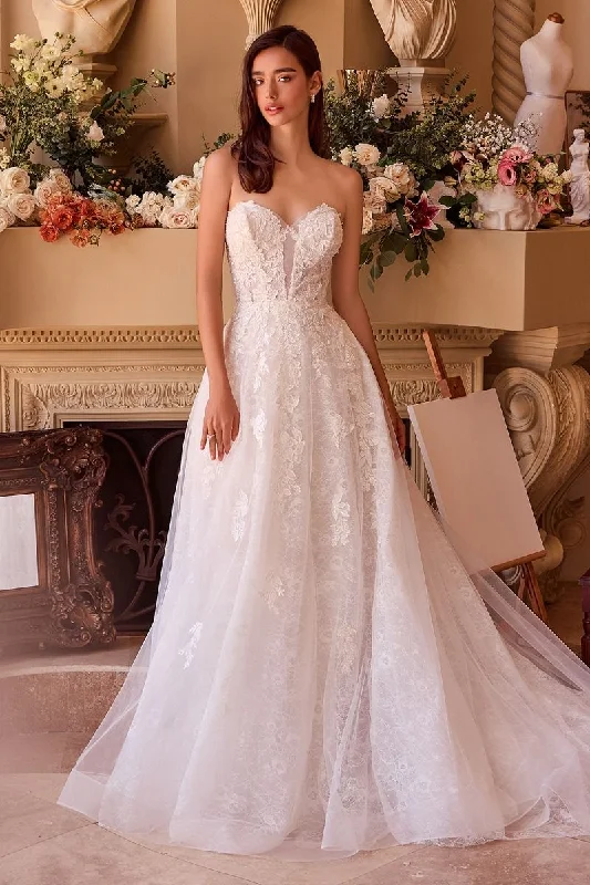 Andrea and Leo -WL052 Sweetheart Floral Applique Bridal Ball Gown Cocktail floral dresses