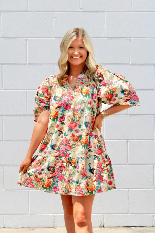 Floral peacock dress Zara floral dresses