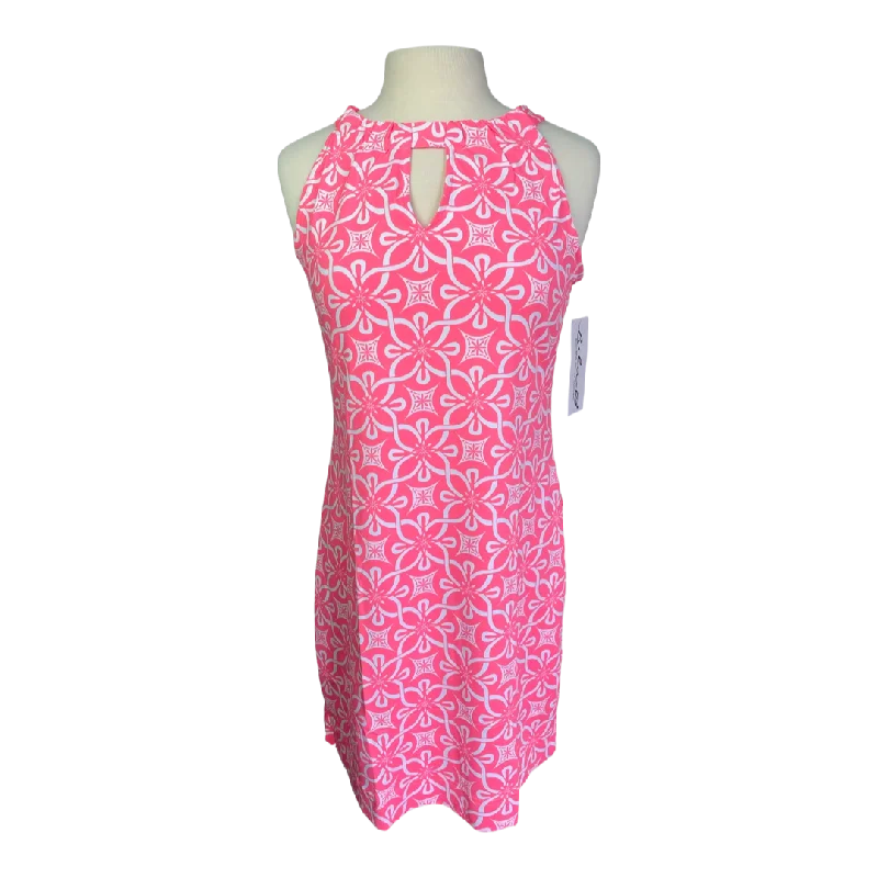 Lulu B Neon Pink Floral Keyhole Dress Linen floral dresses