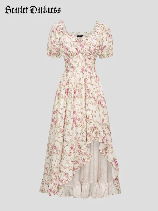 Women Victorian Dress Garden Tea Party Floral Dress Office floral dresses