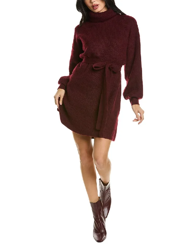 ANNA KAY Turtleneck Knit Wool-Blend Dress Metallic unclassified dresses