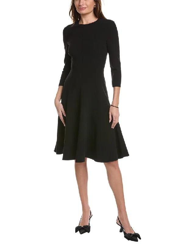 Michael Kors Collection Wool-Blend A-Line Dress Smocked unclassified dresses