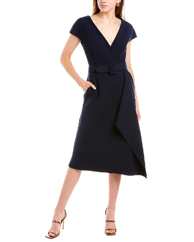 Oscar de la Renta Wool-Blend Wrap Dress Boho unclassified dresses