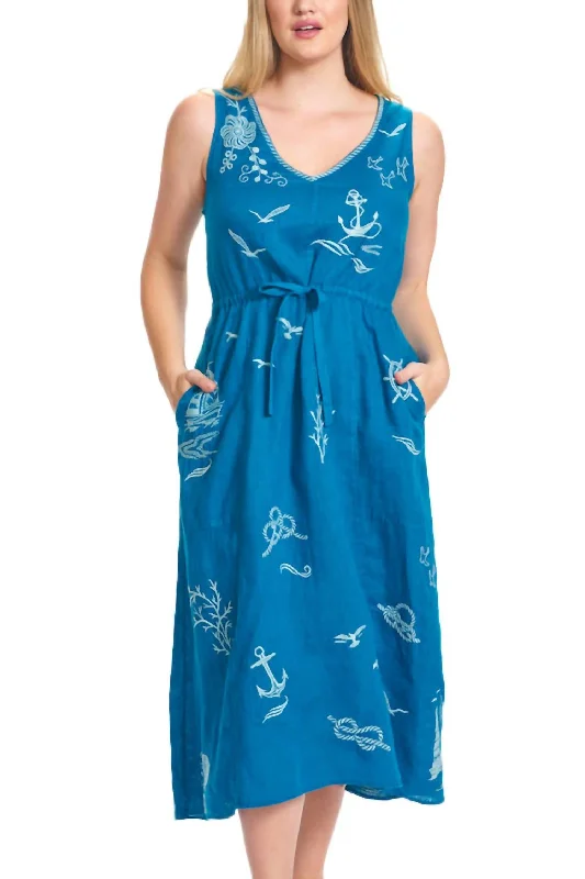 Selah Boardwalk Dress In Blue Lace unclassified dresses