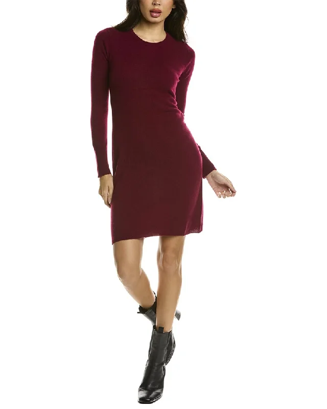 sofiacashmere Cashmere Crewneck Jersey Dress Elegant evening unclassified dresses