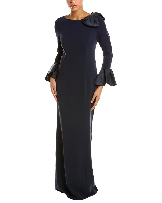 Teri Jon Crepe Column Gown Winter unclassified dresses