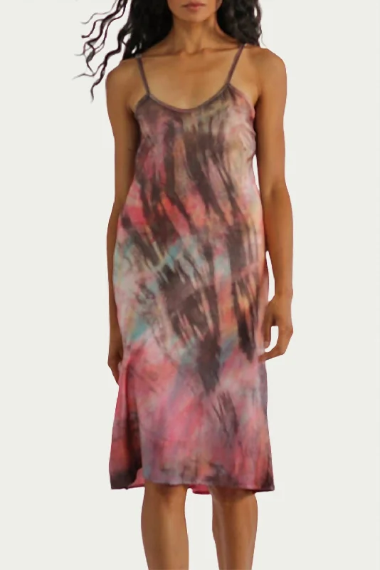 Tie-Dyed Silk Charmeuse Slip Dress in Multi Popular unclassified dresses