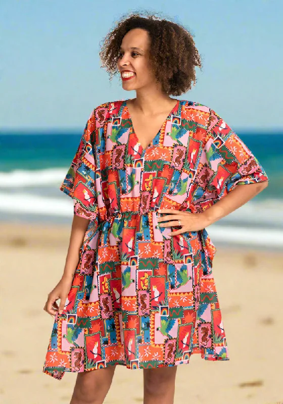 Tropical Patchwork Print Cover Up Trendy unclassified dresses