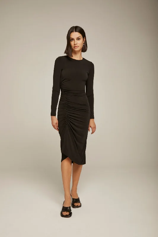 Twist Front Ruched Dress Fall unclassified dresses