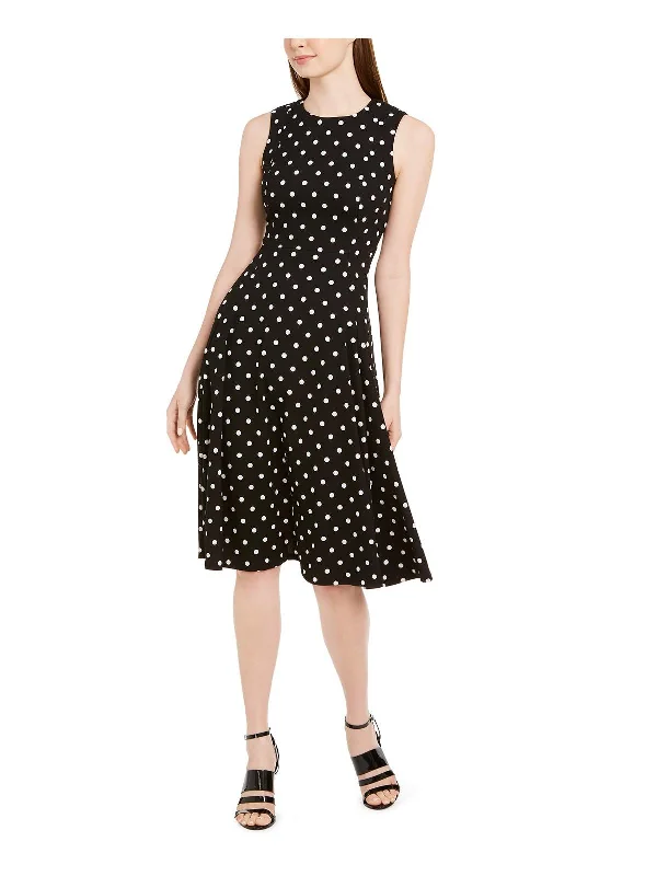 Womens Sleeveless Polka Dot Wear to Work Dress Stylish unclassified dresses