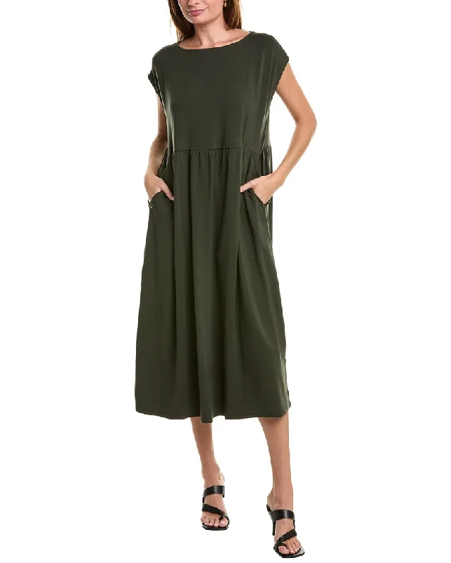 EILEEN FISHER Gathered Midi Dress Sexy Midi Skirt